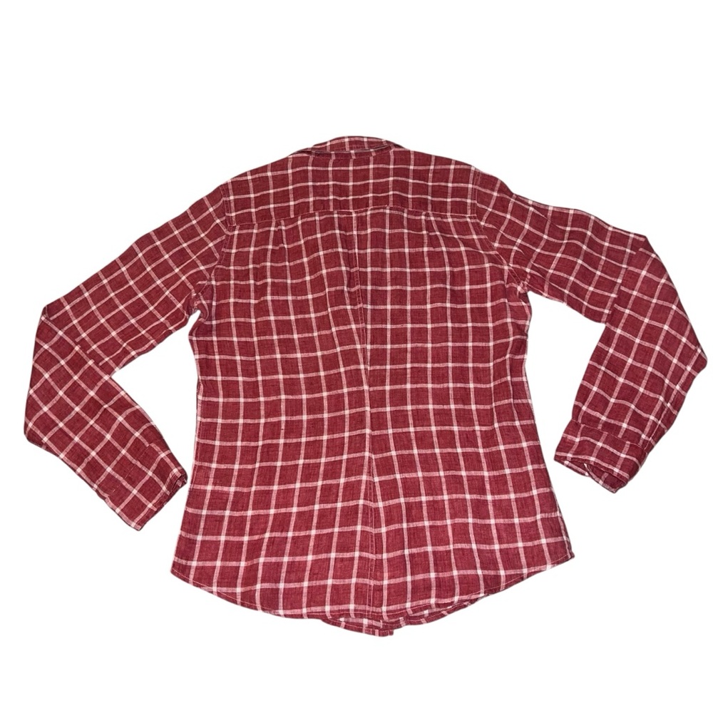 EUC Frank & Eileen Barry Tailored Button-Up Shirt Italian Classic Linen Small - Picture 2 of 9